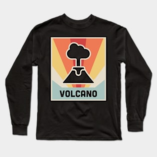 Vintage Science Geology VOLCANO Poster Long Sleeve T-Shirt